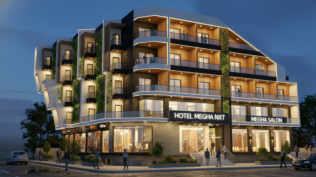 Hotel Megha — Facade & Elevation